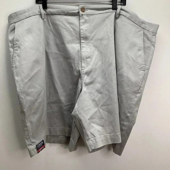 Chaps Size 52 Mens Shorts Flat Front Classic Fit Casual Comfort Pants Gray New - Picture 1 of 9